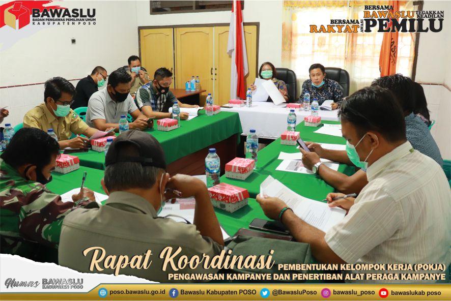 BAWASLU KABUPATEN POSO BENTUK POKJA PENGAWASAN KAMPANYE DAN PENERTIBAN ALAT PERAGA KAMPANYE
