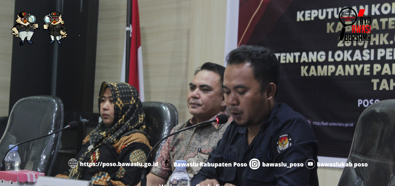 Lokasi Pemasangan APK untuk Pemilu 2024 Telah ditetapkan, Bawaslu Poso Lakukan Pengawasan Penyerahan SK Kepada Parpol