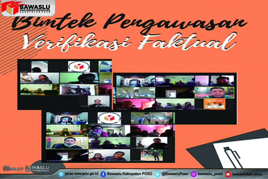 BAWASLU KABUPATEN POSO GELAR BIMBINGAN TEKNIS KESIAPAN PENGAWASAN VERIFIKASI FAKTUAL