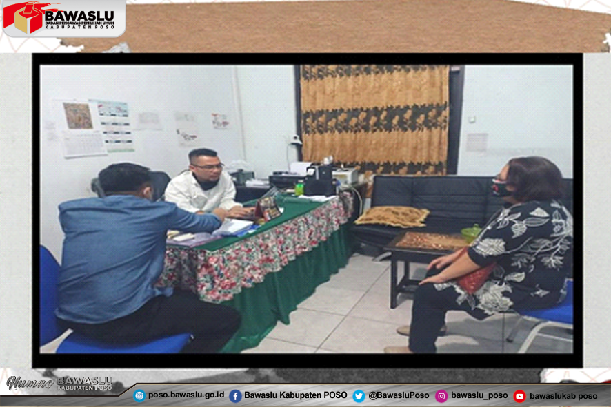 BAWASLU KABUPATEN POSO KOORDINASI DENGAN KPU KAB POSO TERKAIT PENCOCOKAN DAN PENELITIAN DATA PEMILIH PADA PILKADA TAHUN 2020