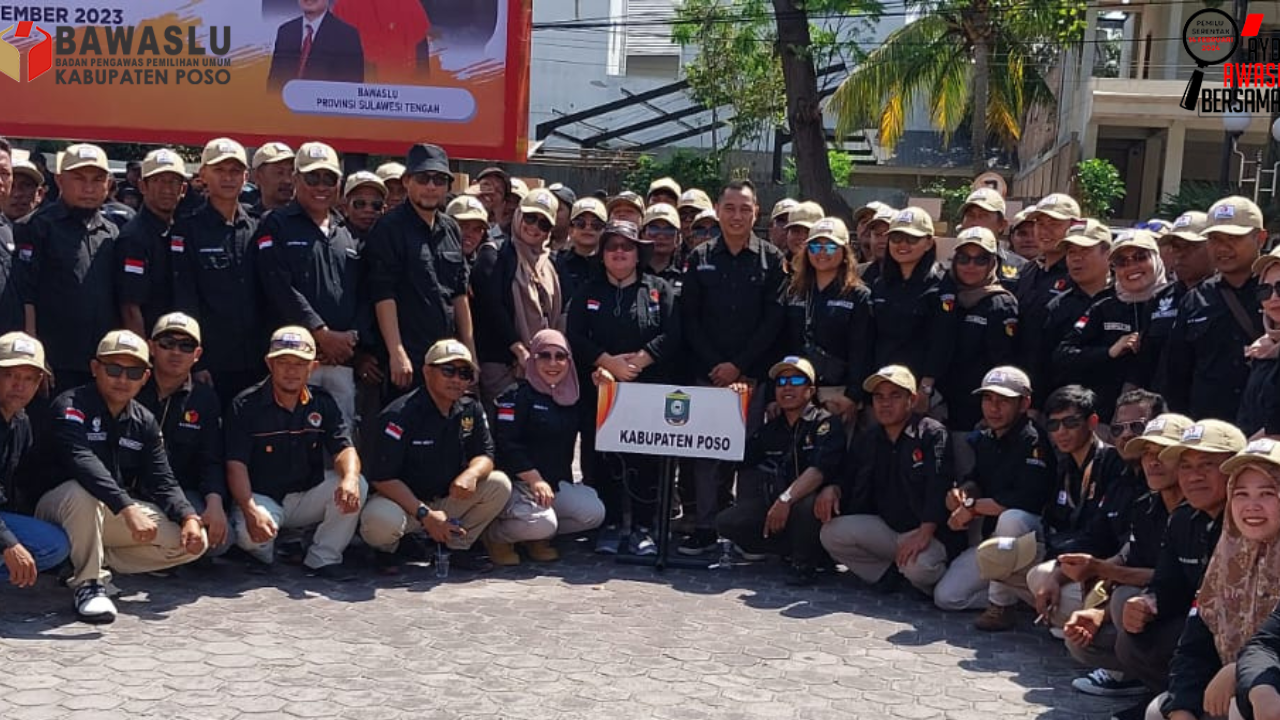 Bawaslu Poso dan Jajaran Pengawas Mengikuti Apel Siaga Tahapan Pengawasan Pemilu Tahun 2024