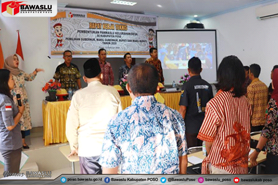 BAWASLU KABUPATEN POSO GELAR RAPAT KERJA TEKNIS PEMBENTUKAN PANWASLU KELURAHAN/DESA