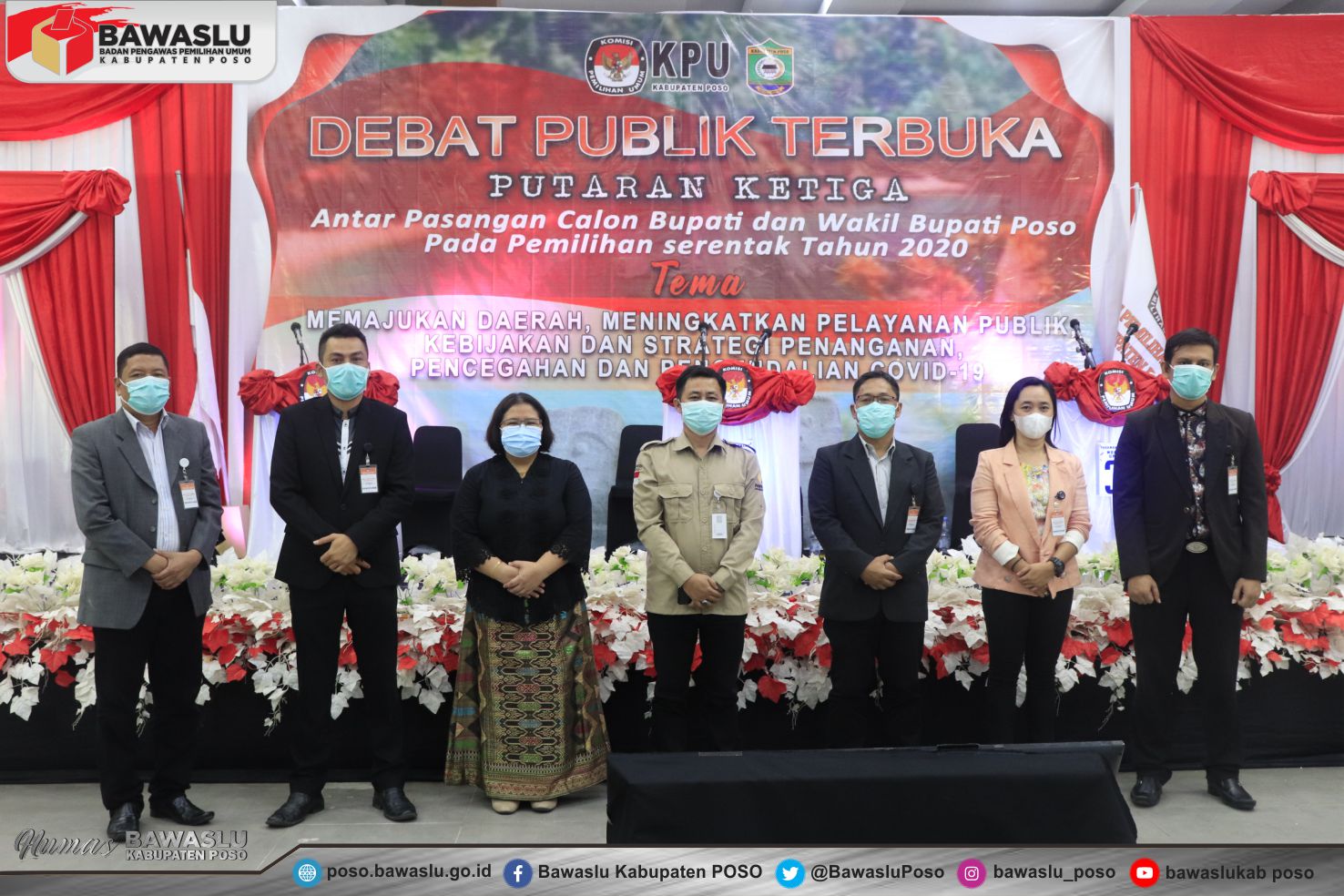 Bawaslu Kabupaten Poso Awasi Ketaatan Prosedur Pelaksanaan Dan Isi Materi Debat Publik Terbuka Putaran Ketiga Pasangan Calon Bupati dan Wakil Bupati Kabupaten Poso