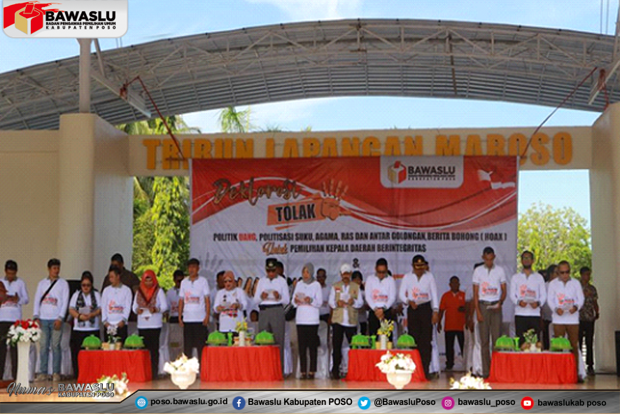 BAWASLU POSO AJAK TOLAK POLITIK UANG, POLITISASI SARA, BERITA BOHONG WUJUDKAN PILKADA BERINTEGRITAS