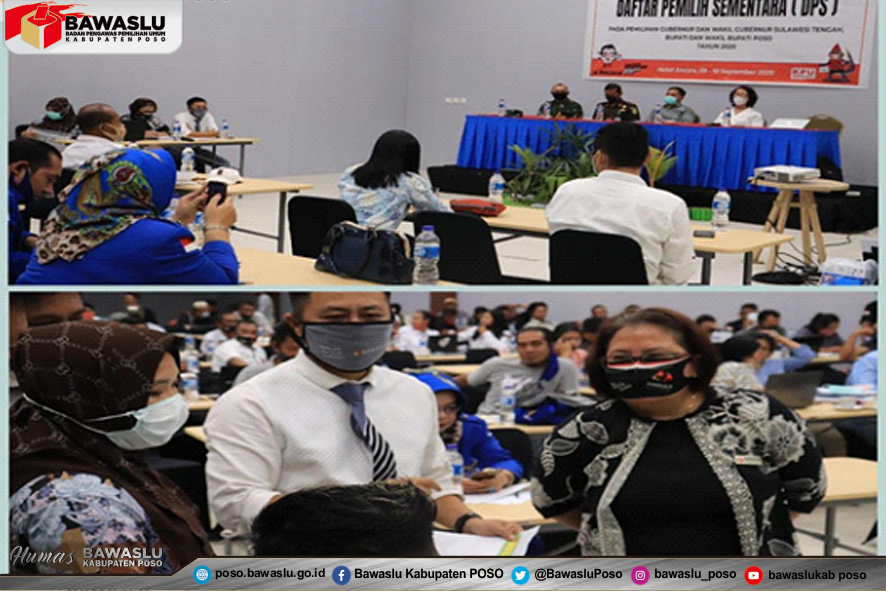 BAWASLU KAB POSO MENGAWASI PLENO REKAPITULASI PENETAPAN DAFTAR PEMILIH SEMENTARA (DPS)