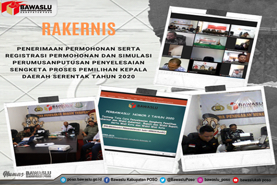 Bawaslu Provinsi Sulteng Gelar Rapat Kerja Teknis Penyelesaian Sengketa Proses Pemilihan Kepala Daerah Serentak Tahun 2020