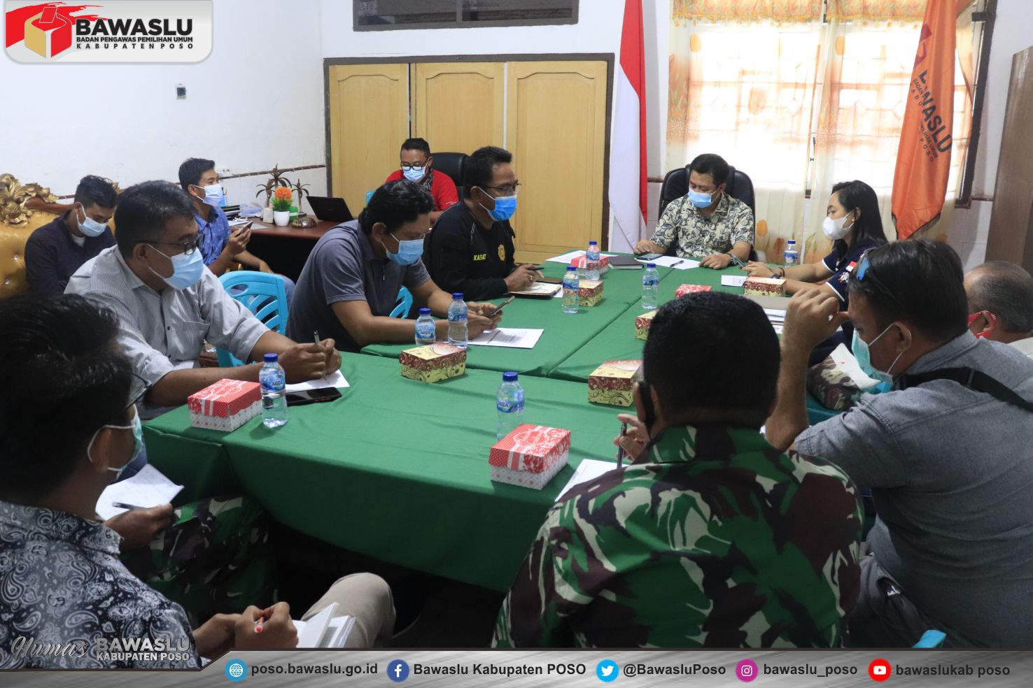 Jelang Masa Tenang, Bawaslu Kabupaten Poso Gelar Rapat Koordinasi dengan Kelompok Kerja (POKJA) Pengawasan Kampanye & Penertiban Alat Peraga Kampanye (APK)