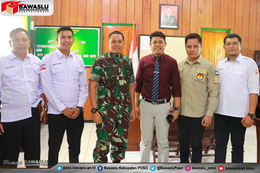TERKAIT NETRALITAS TNI DAN PENGGUNAAN ATRIBUT, BAWASLU KABUPATEN POSO KOORDINASI DENGAN DANDIM 1307