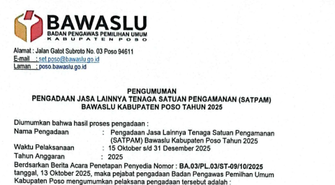 bawaslu poso