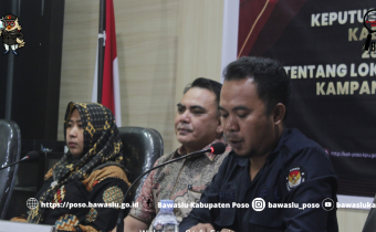Lokasi Pemasangan APK untuk Pemilu 2024 Telah ditetapkan, Bawaslu Poso Lakukan Pengawasan Penyerahan SK Kepada Parpol