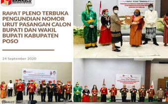 BAWASLU KABUPATEN POSO AWASI PENGUNDIAN NOMOR URUT PASANGAN CALON BUPATI DAN WAKIL BUPATI KABUPATEN POSO.