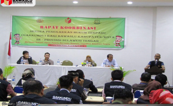 Hadapi Pemilu 2019 Bawaslu Provinsi Sulawesi Tengah Menggelar Rakor Sentra Penegakan Hukum Terpadu