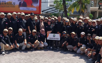 Bawaslu Poso dan Jajaran Pengawas Mengikuti Apel Siaga Tahapan Pengawasan Pemilu Tahun 2024