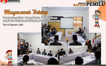 BAWASLU KABUPATEN POSO GELAR MUSYAWARAH TERTUTUP PENYELESAIAN SENGKETA PEMILIHAN BUPATI DAN WAKIL BUPATI KABUPATEN POSO TAHUN 2020